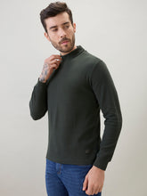 Men's Solid High Neck Full Sleeve Regular Fit T-Shirt